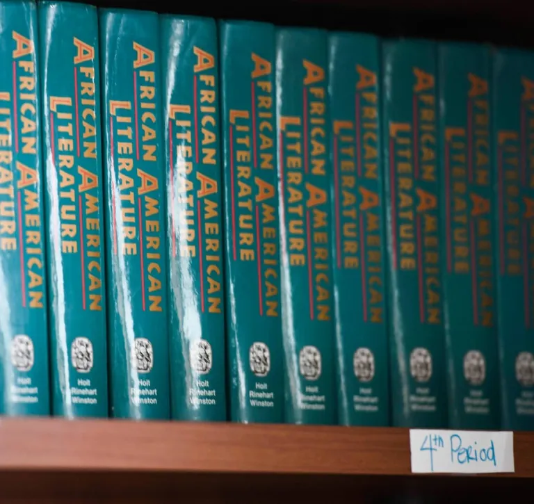 African American Literature is a textbook in an advanced placement social studies class at Huffman High School in Birmingham, Ala. (Julie Bennett for The Washington Post)