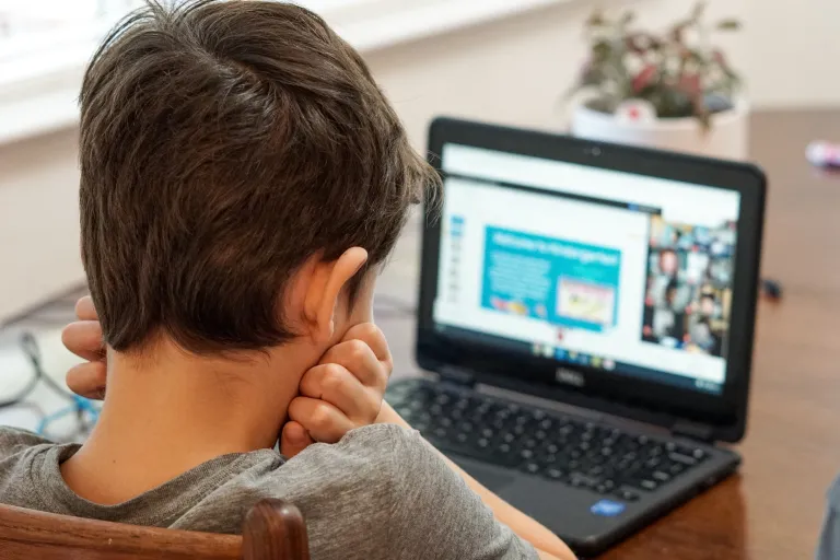 virtual learning, child and computer